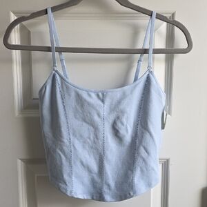Aerie Blue Sleeveless Crop Camisole Superchill Medium #60